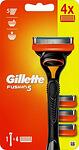 Gillette Fusion 5, самобръсначка с 4 резервни ножчета и поставка