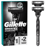 Gillette Mach 3 Charcoal, самобръсначка с 2 сменяеми ножчета