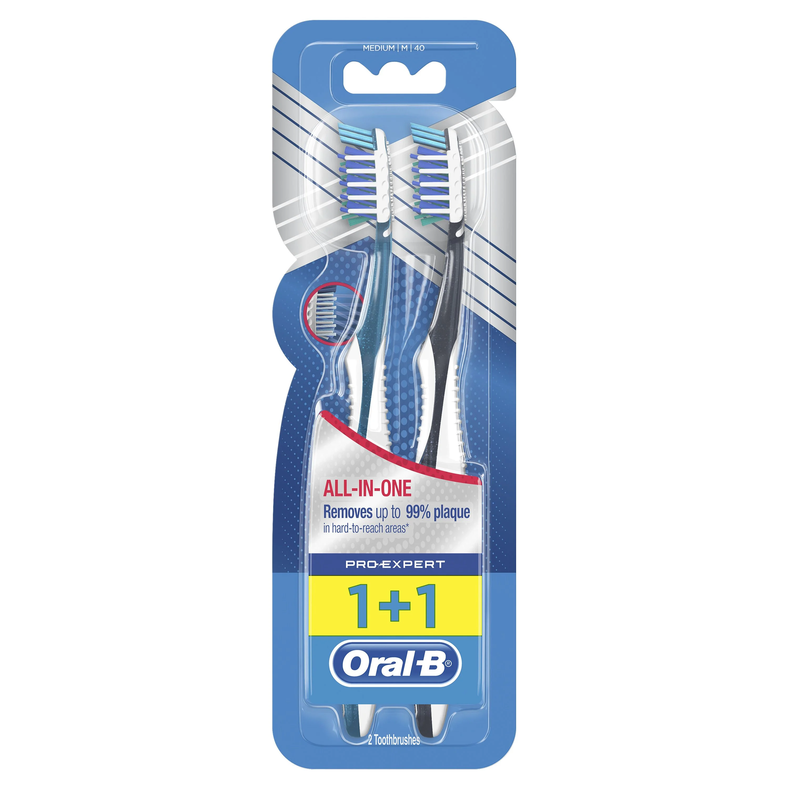 Oral-B Pro-Expert All- In-One 40 Medium,Четка за зъби, 1+1 бр.