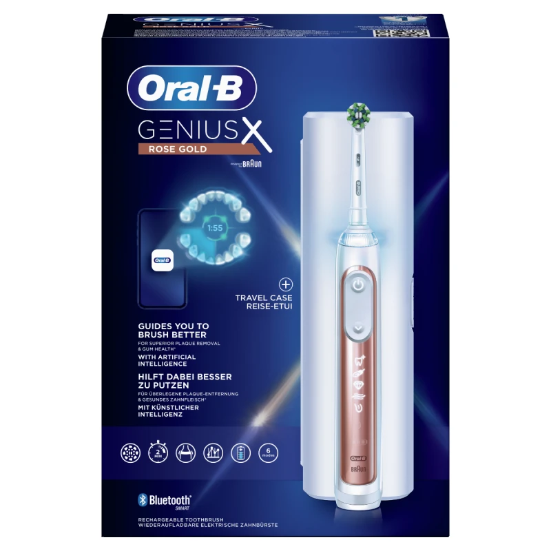 Oral-B Genius X Rose gold, Eлектрическа четка за зъби, 1 бр.