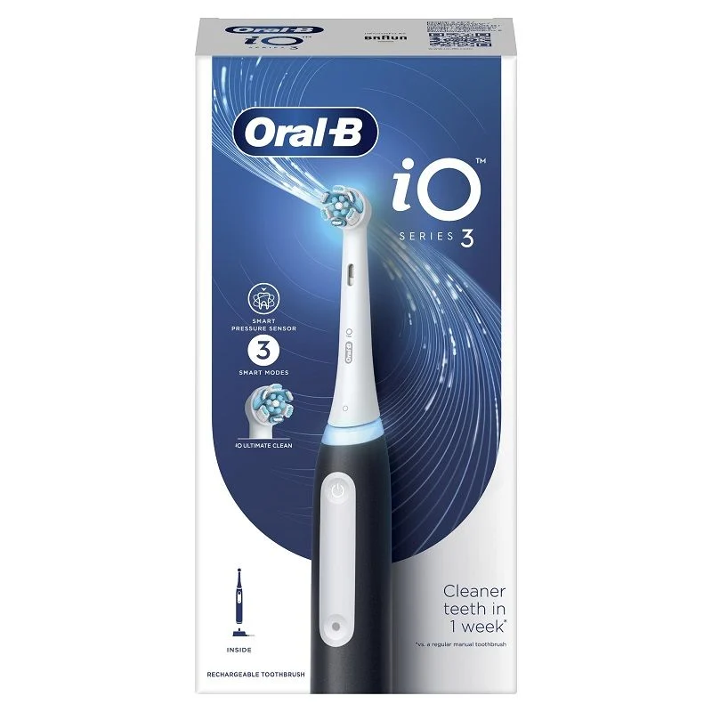 Oral-B iO 3 Black, Eлектрическа четка за зъби, 1 бр.