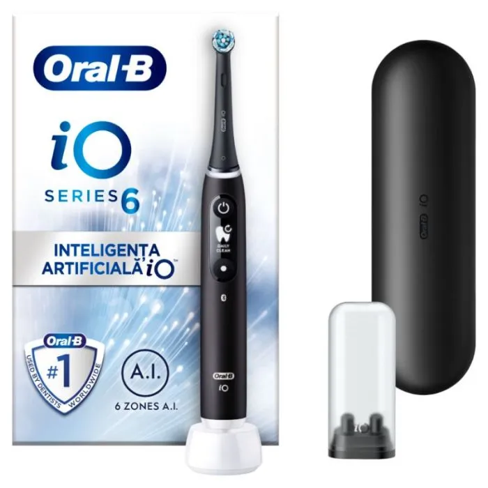 Oral-B iO S6 Grey, Eлектрическа четка за зъби, 1 бр. + Калъф за пътуване