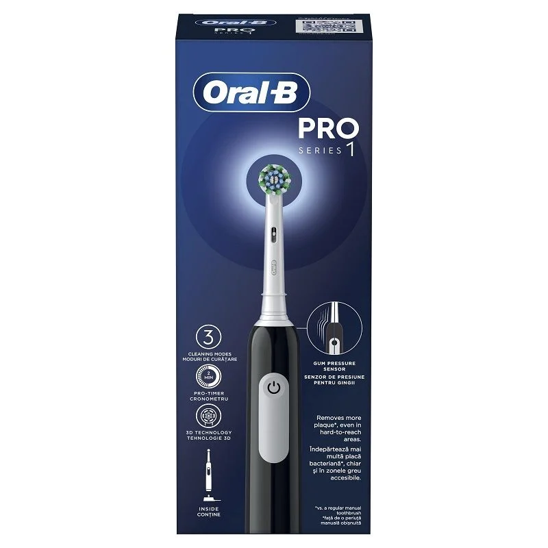 Oral-B Pro Series 1 Black, Eлектрическа четка за зъби, 1 бр.
