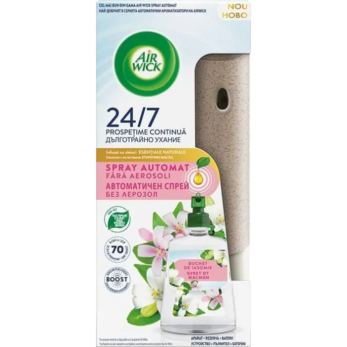 Air Wick, автоматичен ароматизатор + пълнител жасмин, 228 мл.