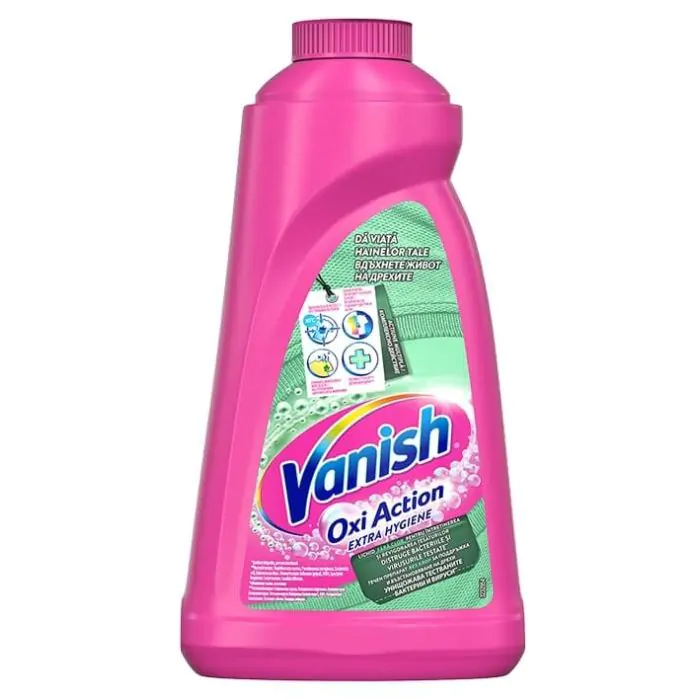 Vanish Extra Hygiene, течен препарат за отстраняване на петна за бели и цветни дрехи, 940 мл.