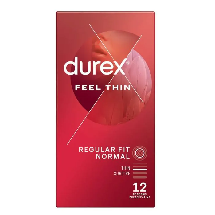 Durex Feel Thin, презервативи, 12 бр.