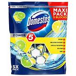 Domestos, Power 5 Lime, блокчета за тоалетна, 5 бр. x 55 гр.