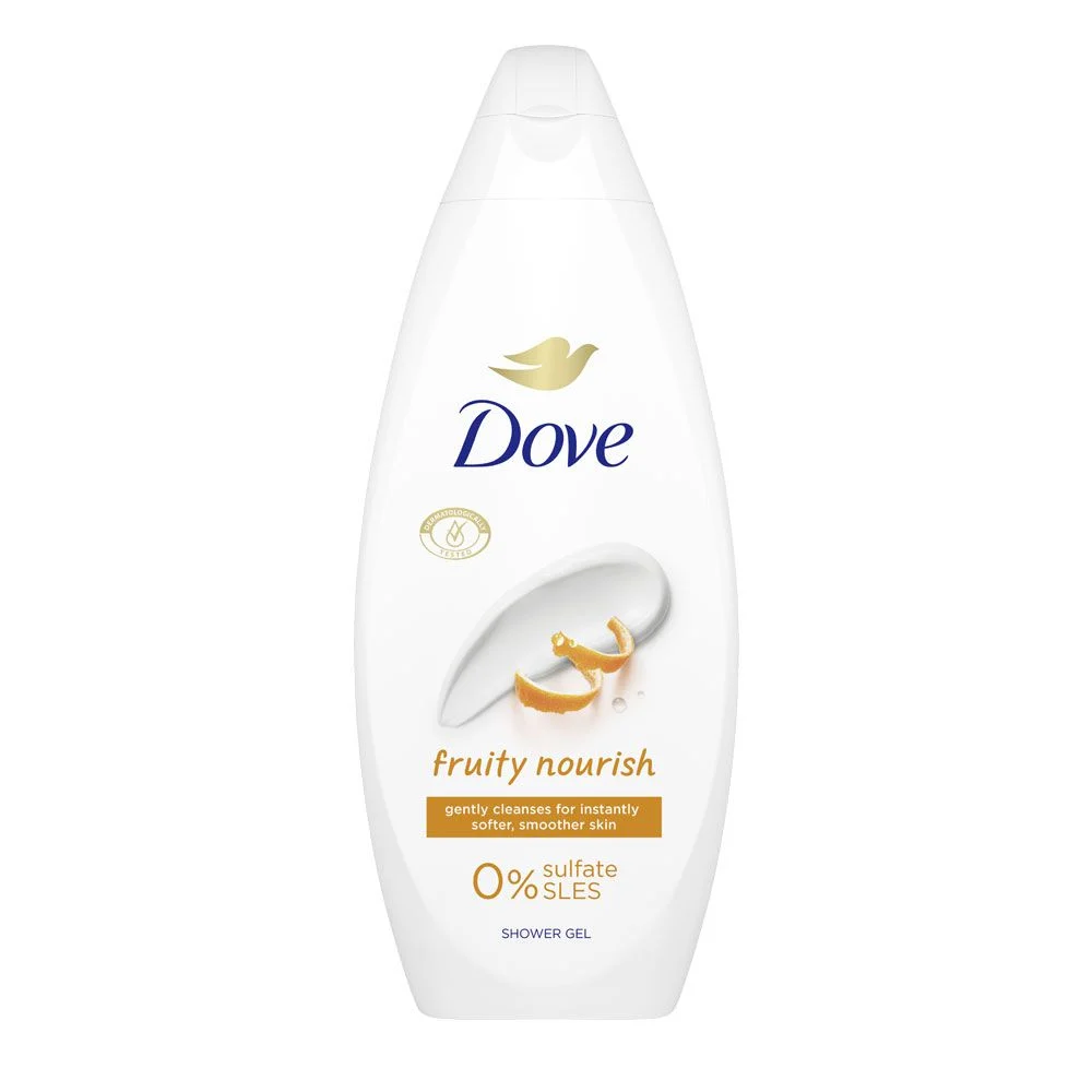 Dove, Fruity Nourish, 0% Sulfate SLES, хидратиращ и подхранващ душ гел, 250 мл.