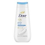 Dove, Gentle Scrub, 0% Sulfate SLES, овлажняващ душ гел със скраб и минерали, 225 мл.