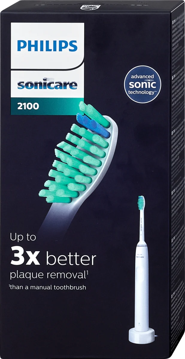 Philips Sonicare 2100 Series HX3651/11, Електрическа звукова четка за зъби бяла, 1 бр.