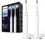 Philips 3100 Sonic HX3675/15, комплект eлектрически четки за зъби бели, 1+1 бр.