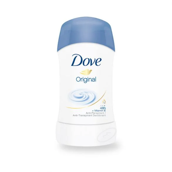 Dove, Original, 0% alcohol, део стик против изпотяване и петна, 40 мл.