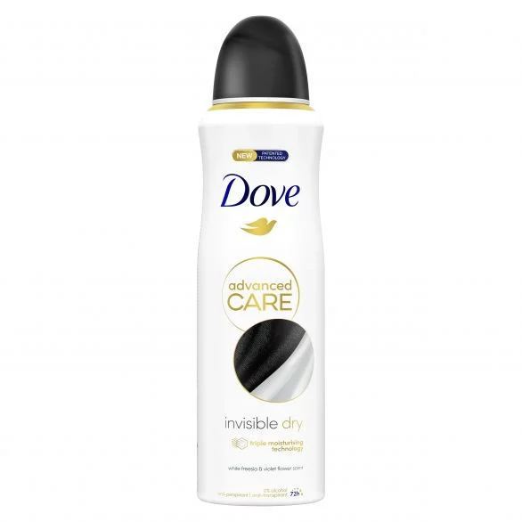 Dove, Invisible Dry, 0% alcohol, дезодорант без бели следи, 200 мл.