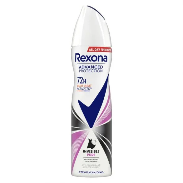 Rexona, Advanced Protection, Invisible Pure, дамски дезодорант против изпотяване и петна, 150 мл.