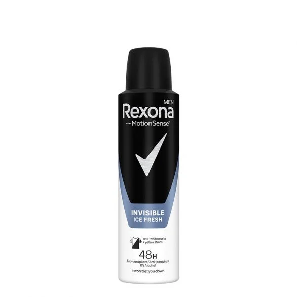 Rexona, Motion Sense, Invisible Dry Fesh, мъжки дезодорант против изпотяване и петна, 150 мл.