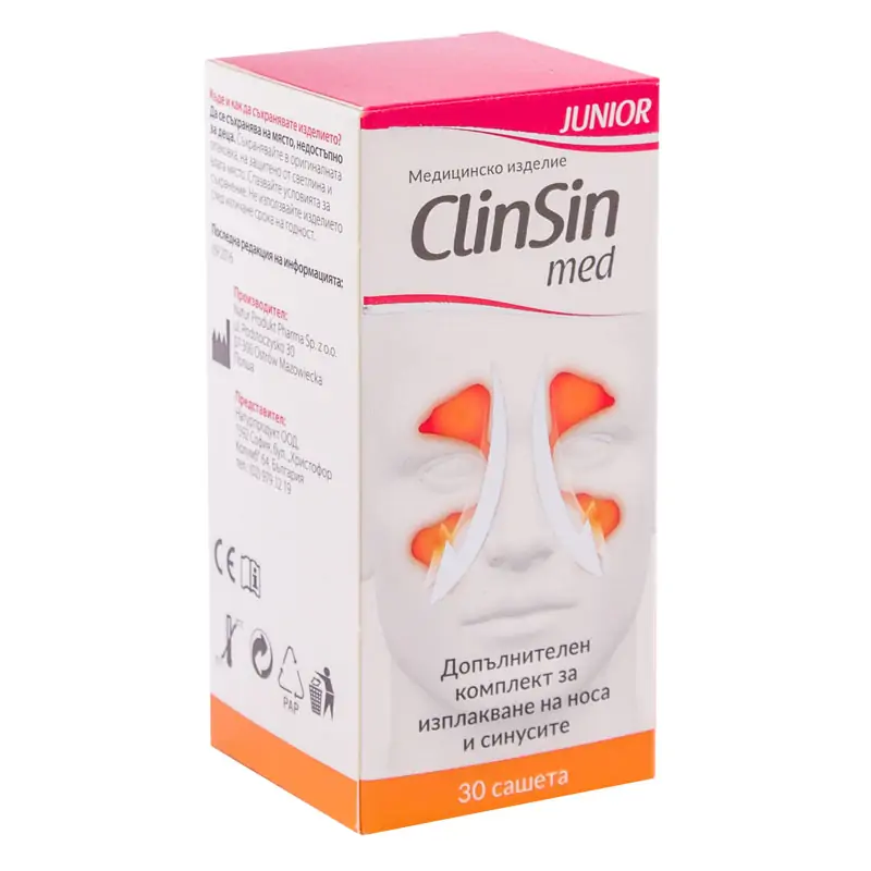 ClinSin med Junior, за промиване на носа за деца, 30 сашета, от Naturprodukt