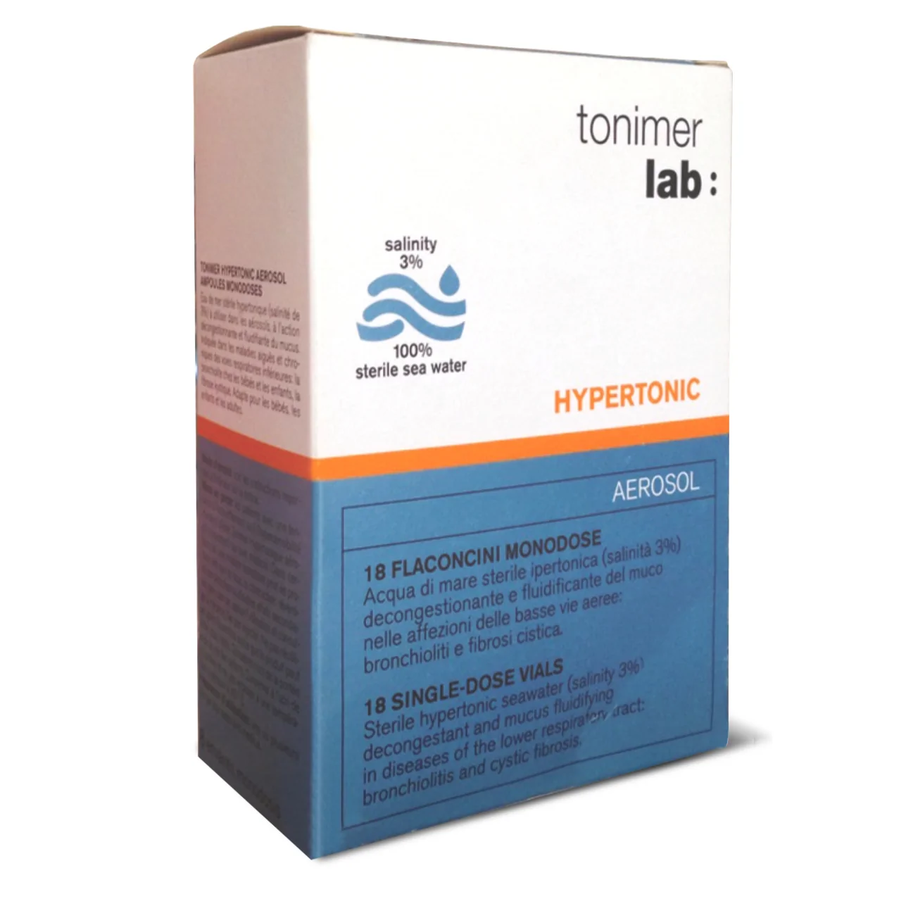 Tonimer Hypertonic, физиологичен разтвор за деца и възрастни, 18 ампули х 5 мл.