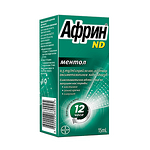 Африн ND ментол, 0,5 мг/мл, спрей за нос, 15 мл, от Bayer