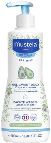 Mustela Нежен измиващ гел за коса и тяло х500 мл