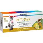 N-Ti-Tuss, при възпалено гърло с вкус на мед и лимон за възрастни и деца, 20 таблетки за смучене, от Ecopharm