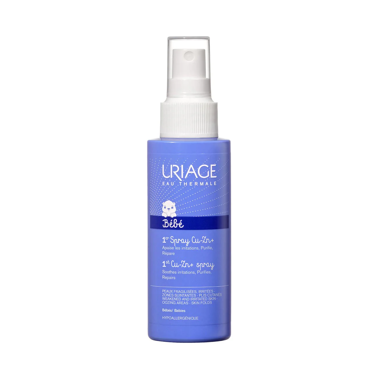 Uriage Eau Thermale, Bébé 1st Cu-Zn+ Spray, противовъзпалителен бебешки спрей с цинк и мед, 100 мл.