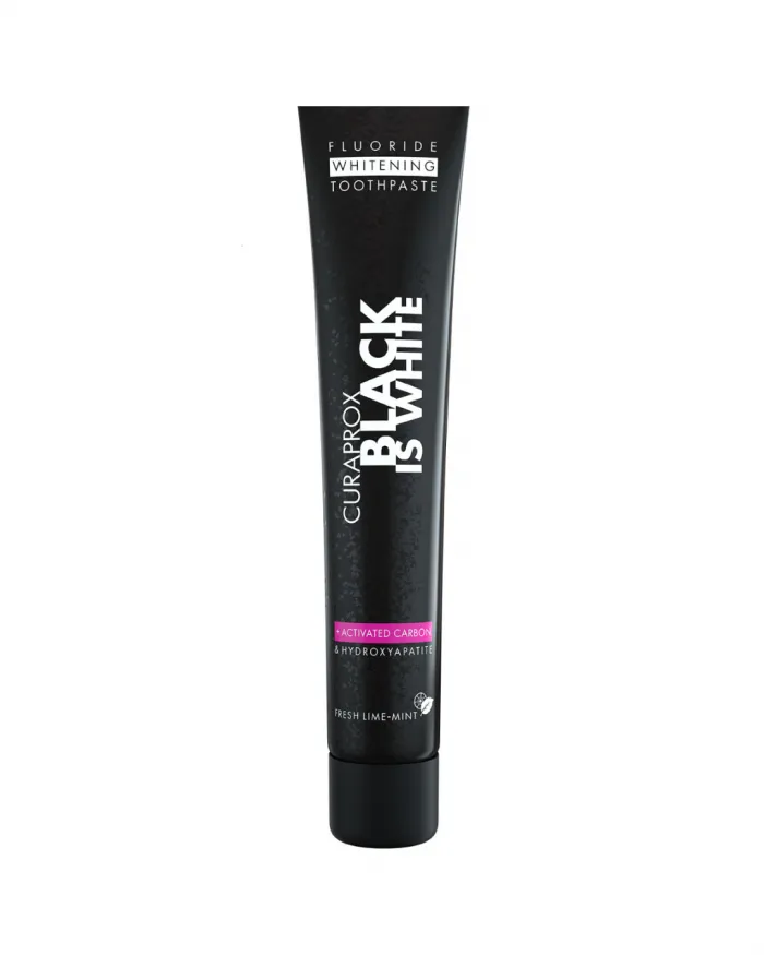CURAPROX, Black is White, избелваща паста за зъби с активен въглен, 90 мл.