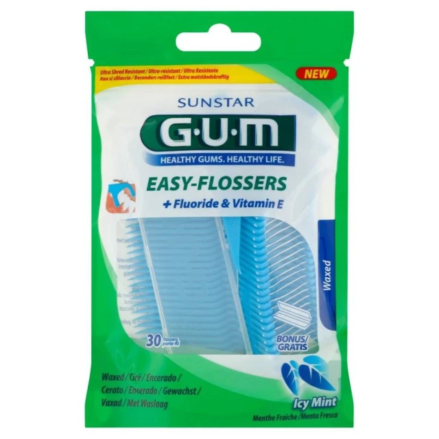 Gum, Easy-Flossers, конец за зъби с клечка, 30 бр.