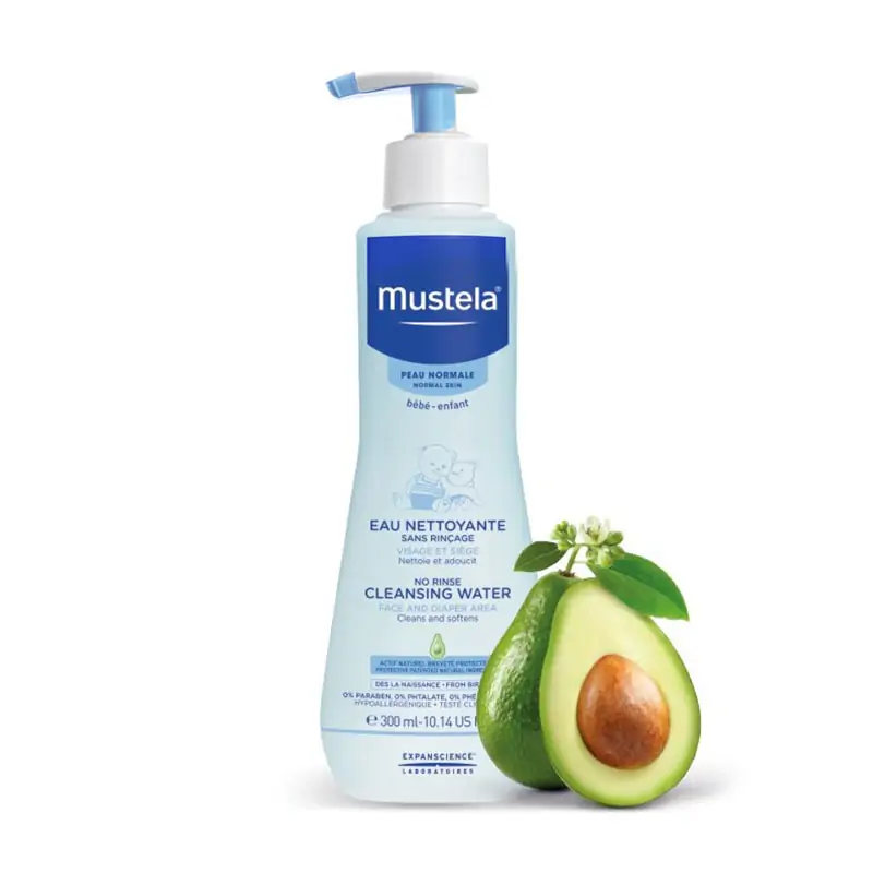 Mustela, Bébé No-Rinse Cleansing Water, бебешка почистваща вода без изплакване, 300 мл.