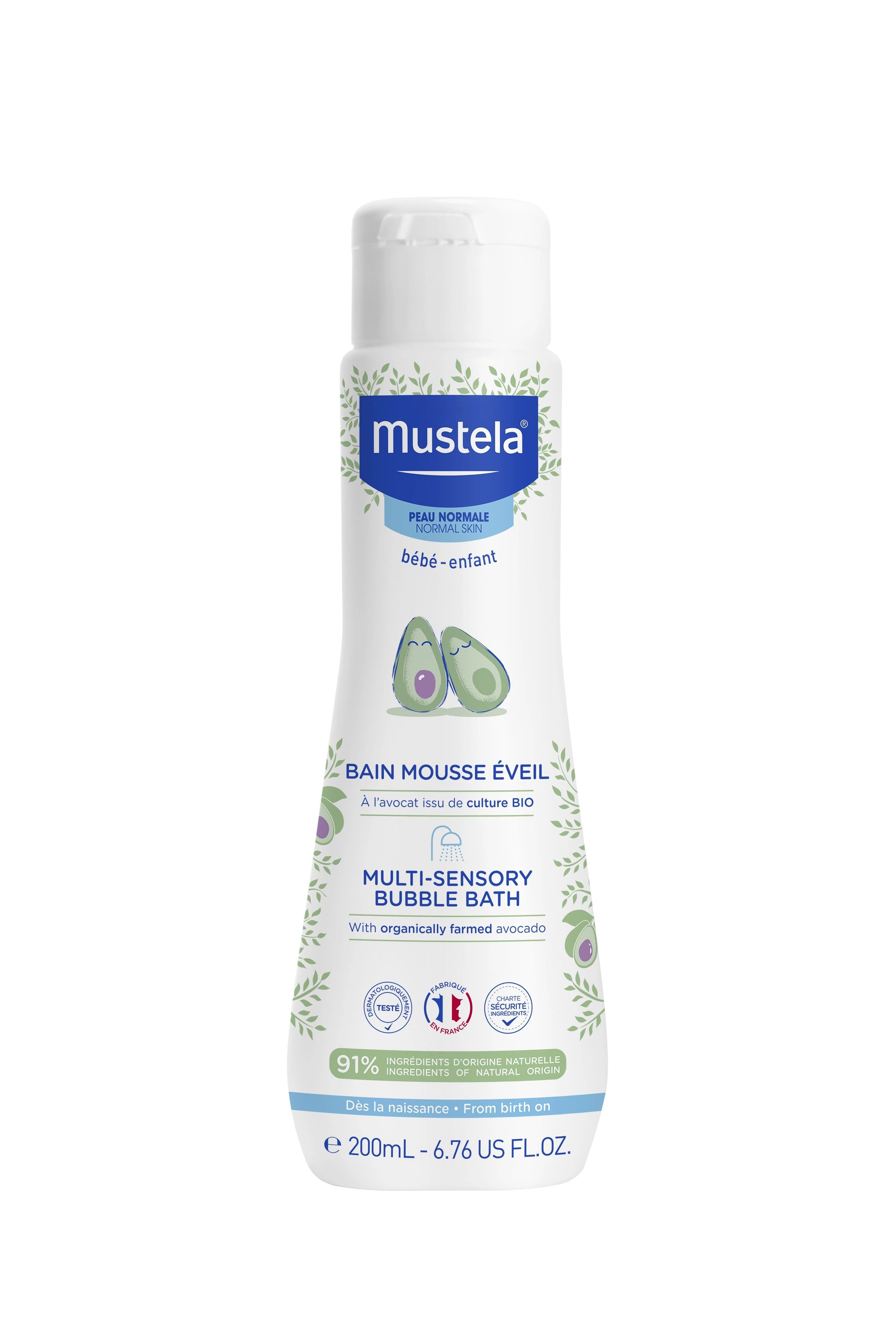 Mustela, Bébé Multi - Sensory Bubble Bath, бебешка пяна за вана, 200 мл.