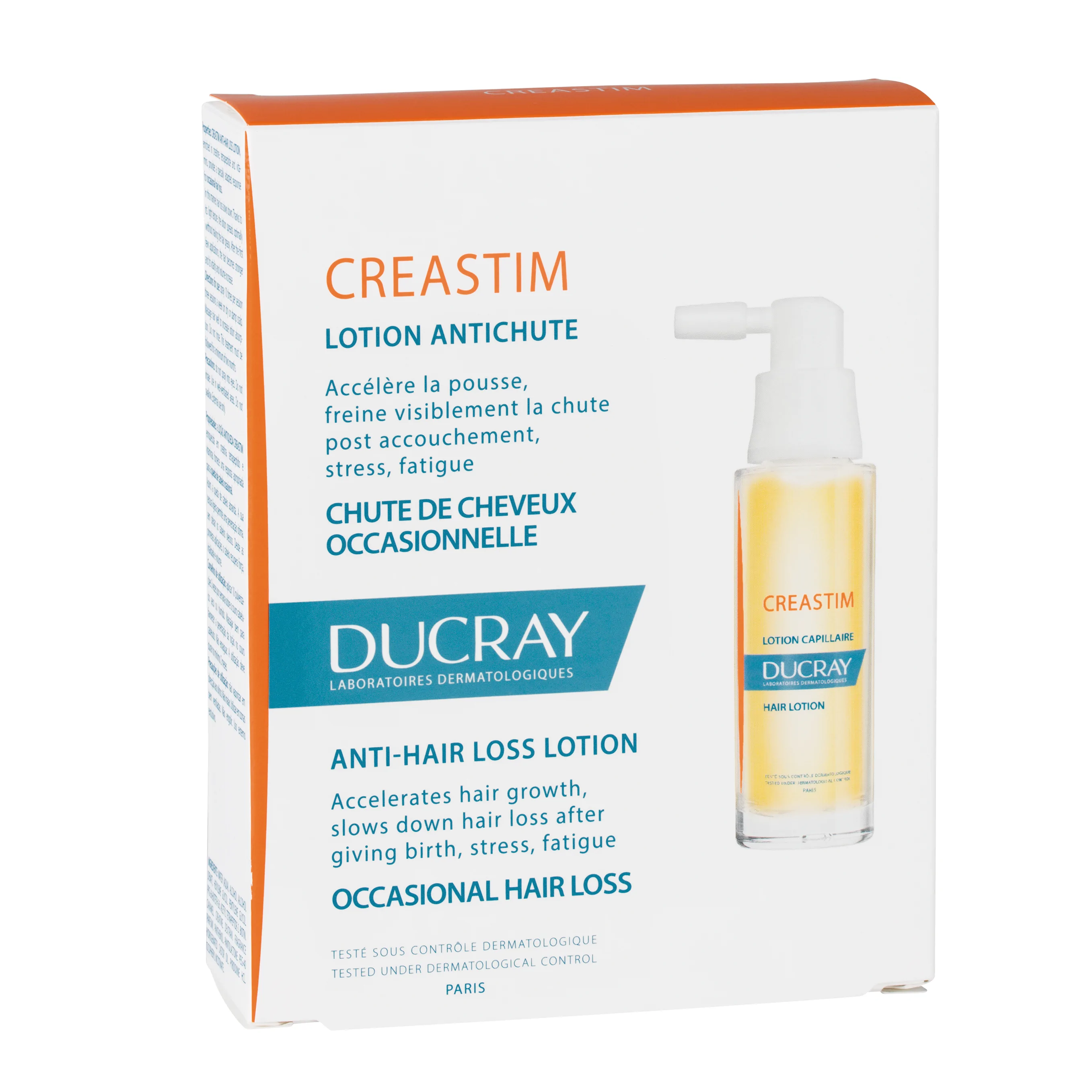 Ducray, Creastim Lotion Antichute, реактивиращ лосион против косопад, 2 х 30 мл.