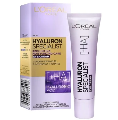 L'Oréal Hyaluron Specialist, крем за околоочен контур с хиалуронова киселина, 15 мл