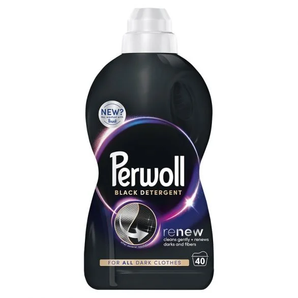 Perwoll Renew Black, течен препарат за пране за черни и тъмни тъкани, 40 изпирания, 2 л.