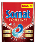 Somat Excellence 4in1, капсули за съдомиялна машина 4в1, 60 бр.