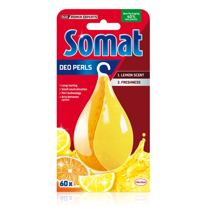 Somat Duo Power Experts Deo-Perls, ароматизатор за съдомиялна машина лимон, 60 измивания, 21 гр.