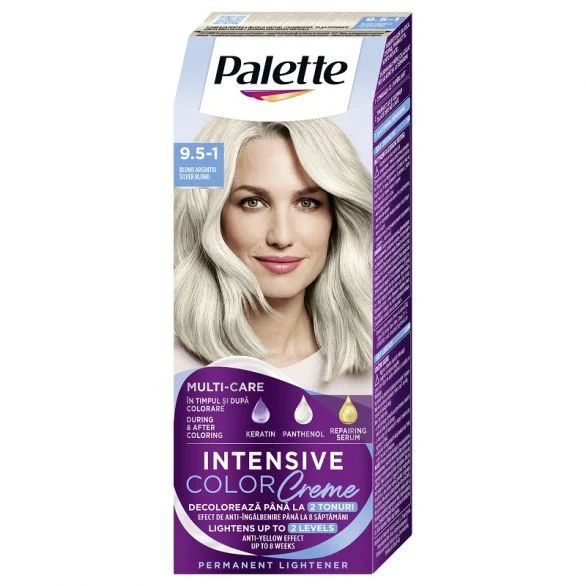 Palette Intensive Color Creme, Боя за коса, 9.5-1 сребърно рус