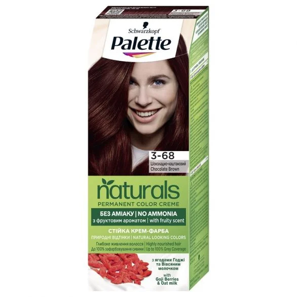 Palette Naturals, Боя за коса, 3-68 шоколадово кафяво