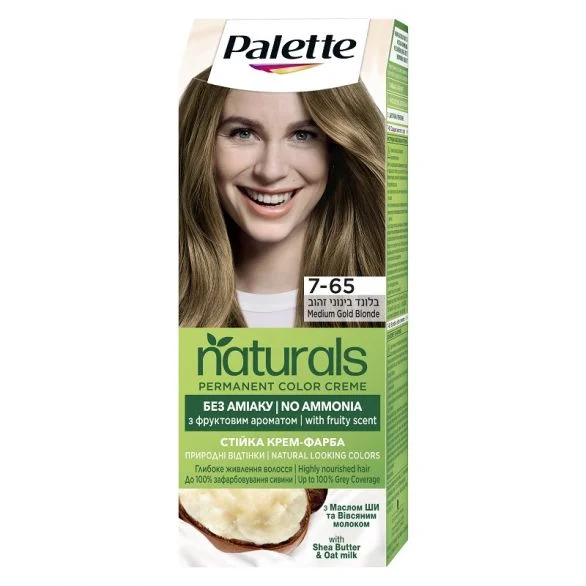 Palette Naturals, Боя за коса, 7-65 средно златисто рус