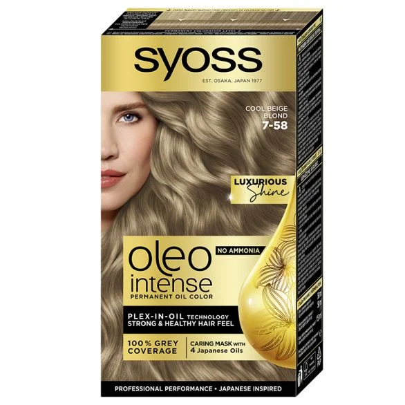 Syoss Oleo intense, боя за коса, 7-58 хладно бежово рус