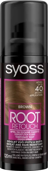 Syoss Root Retouch, оцветяващ спрей за корени на коса, кафяв, 120 мл.