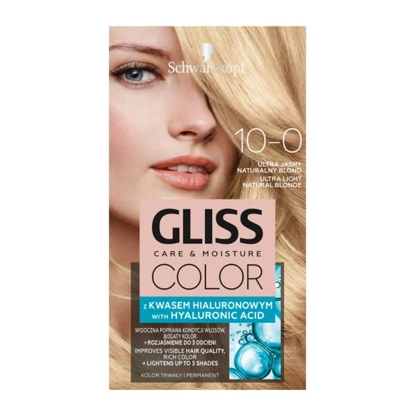 Schwarzkopf Gliss Color, боя за коса, 10-0 ултра светло естествено рус