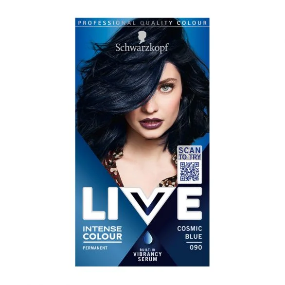 Schwarzkopf Live Intense, боя за коса, 090 космическо синьо