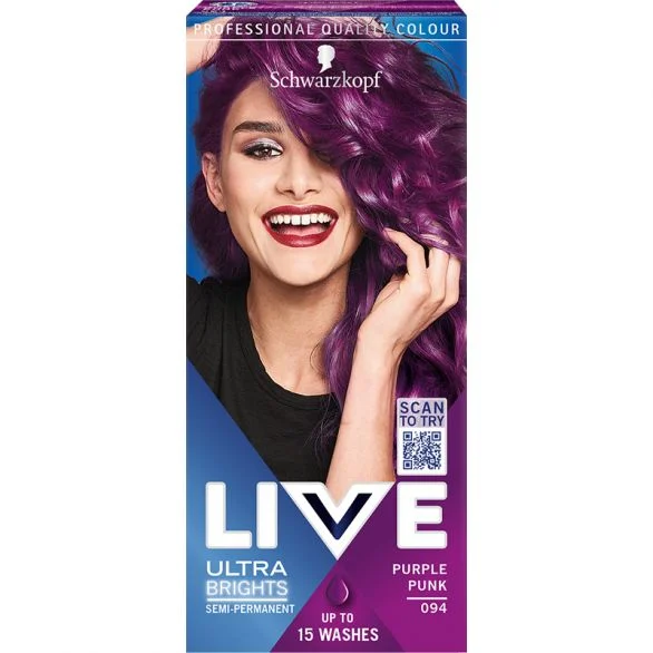 Schwarzkopf Live Ultra Brights, боя за коса, 094 виолетово розов