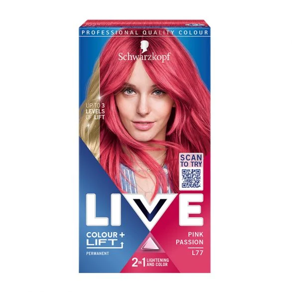 Schwarzkopf Live Colour + Lift, боя за коса, L77 страстно розов