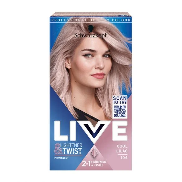 Schwarzkopf Live Lightener & Twist, боя за коса, 104 хладно люляково
