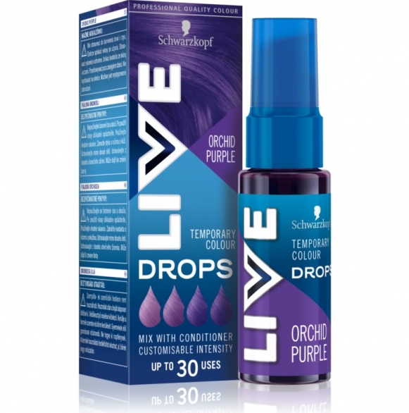 Schwarzkopf Live Temporary Colour Drops, капки за боядисване на коса, лилава орхидея, 30 мл.