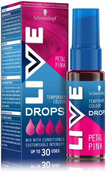 Schwarzkopf Live Temporary Colour Drops, капки за боядисване на коса, цветисто розово, 30 мл.