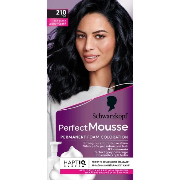 Schwarzkopf Perfect Mousse, боя за коса, 210 (1-1) ледено черен