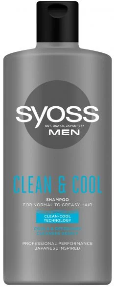 Syoss Clean & Cool, шампоан за мъже, 440 мл.