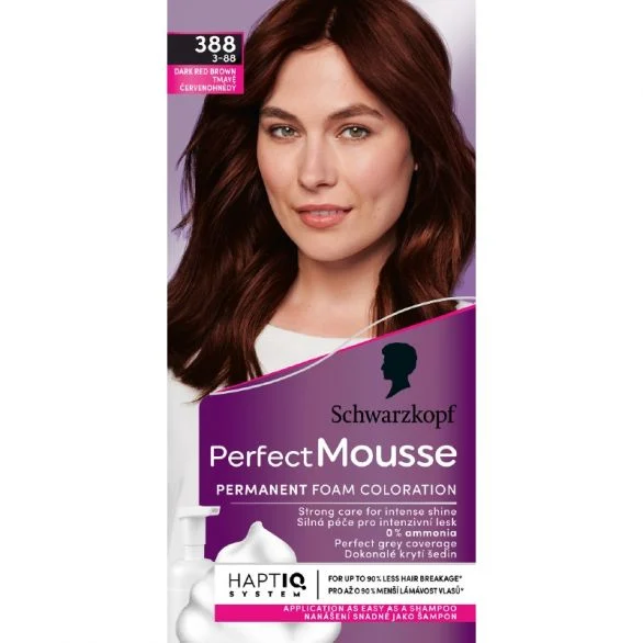 Schwarzkopf Perfect Mousse, боя за коса, 388 (3-88) тъмно червеникаво кафяво