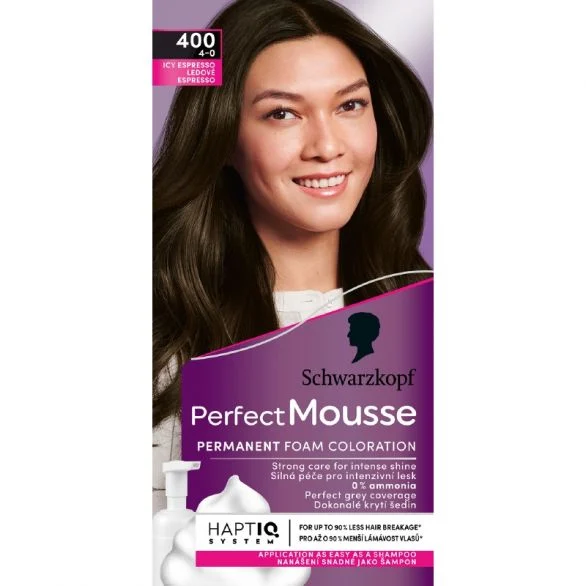 Schwarzkopf Perfect Mousse, боя за коса, 400 (4-00) ледено еспресо